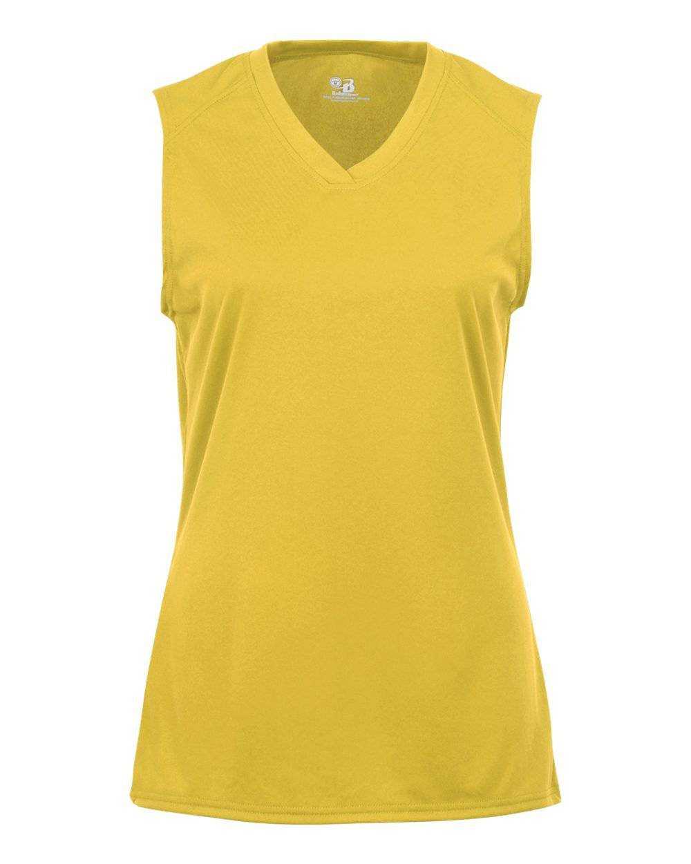 Badger Sport 4163 Ladies B-Core Sleeveless Tee - Gold - HIT a Double - 1