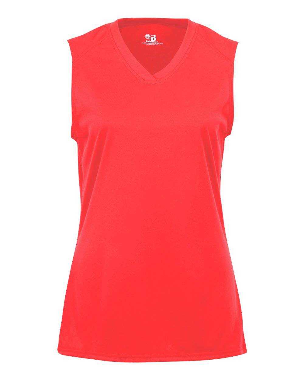 Badger Sport 4163 Ladies B-Core Sleeveless Tee - Hot Coral - HIT a Double - 1