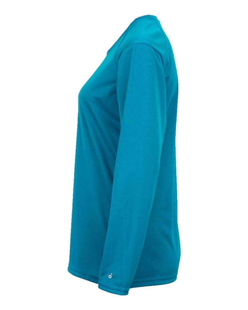 Badger Sport 4164 Ladies B-Core Long Sleeve Tee - Electric Blue - HIT a Double - 2