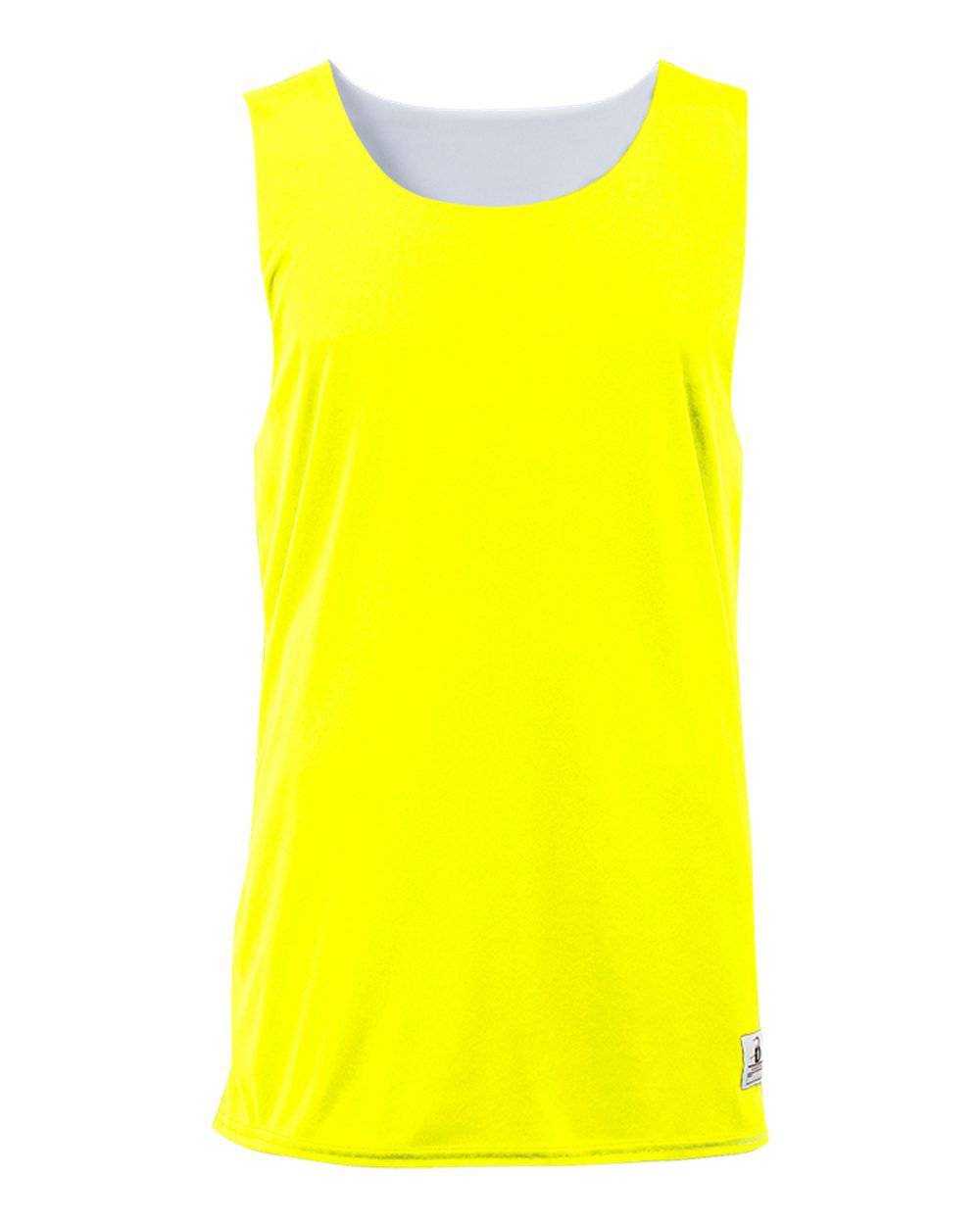 Badger Sport 4169 Ladies B-Core Reversible Tank - Safety Yellow Green White - HIT a Double - 1