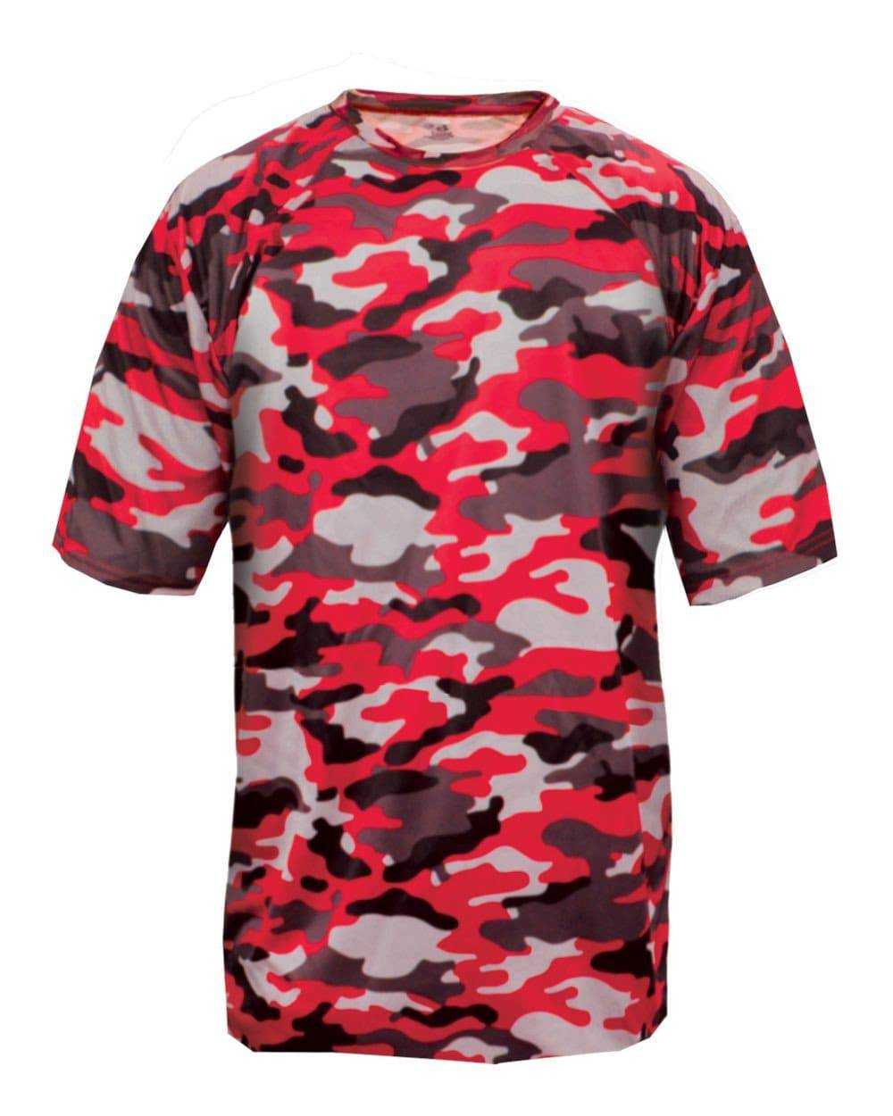 Badger Sport 4181 Camo Adult Tee - Red Camo - HIT a Double - 1