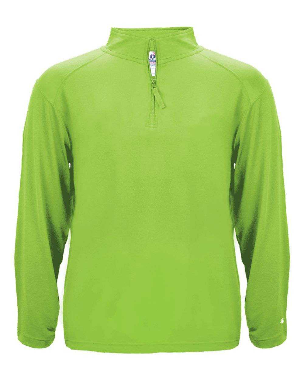 Badger Sport 4280 1/4 Zip Light Weight Pullover - Lime - HIT a Double - 1
