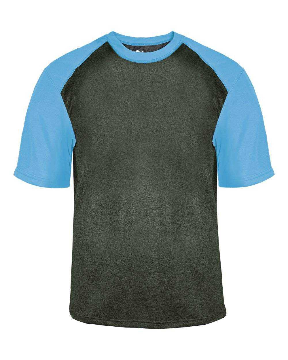 Badger Sport 4341 Sport Heather Tee - Carbon Heather Colombia Blue - HIT a Double - 1