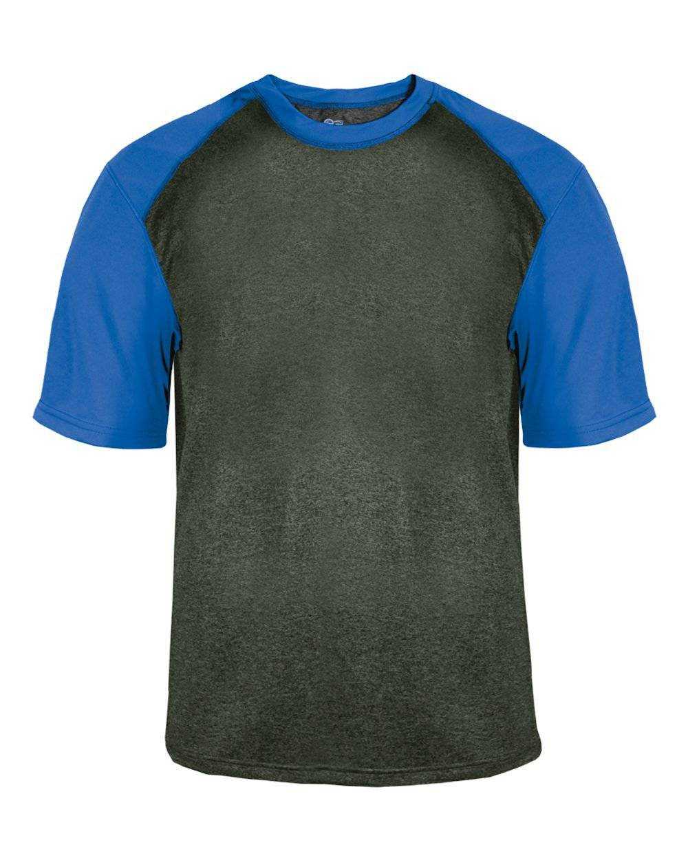 Badger Sport 4341 Sport Heather Tee - Carbon Royal - HIT a Double - 1
