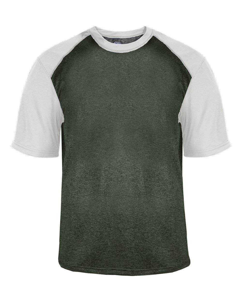 Badger Sport 4341 Sport Heather Tee - Carbon White - HIT a Double - 1