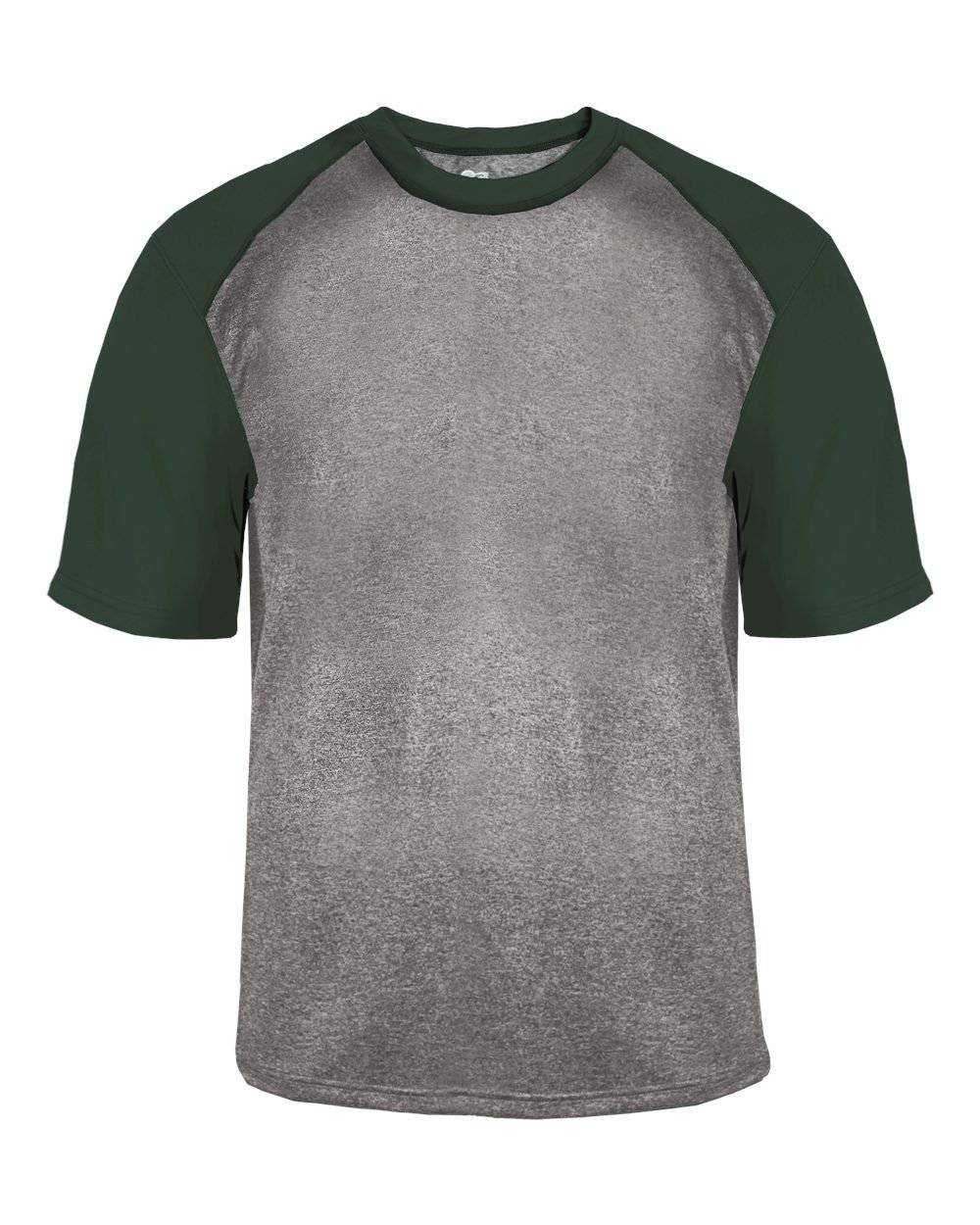 Badger Sport 4341 Sport Heather Tee - Steel Heather Forest - HIT a Double - 1