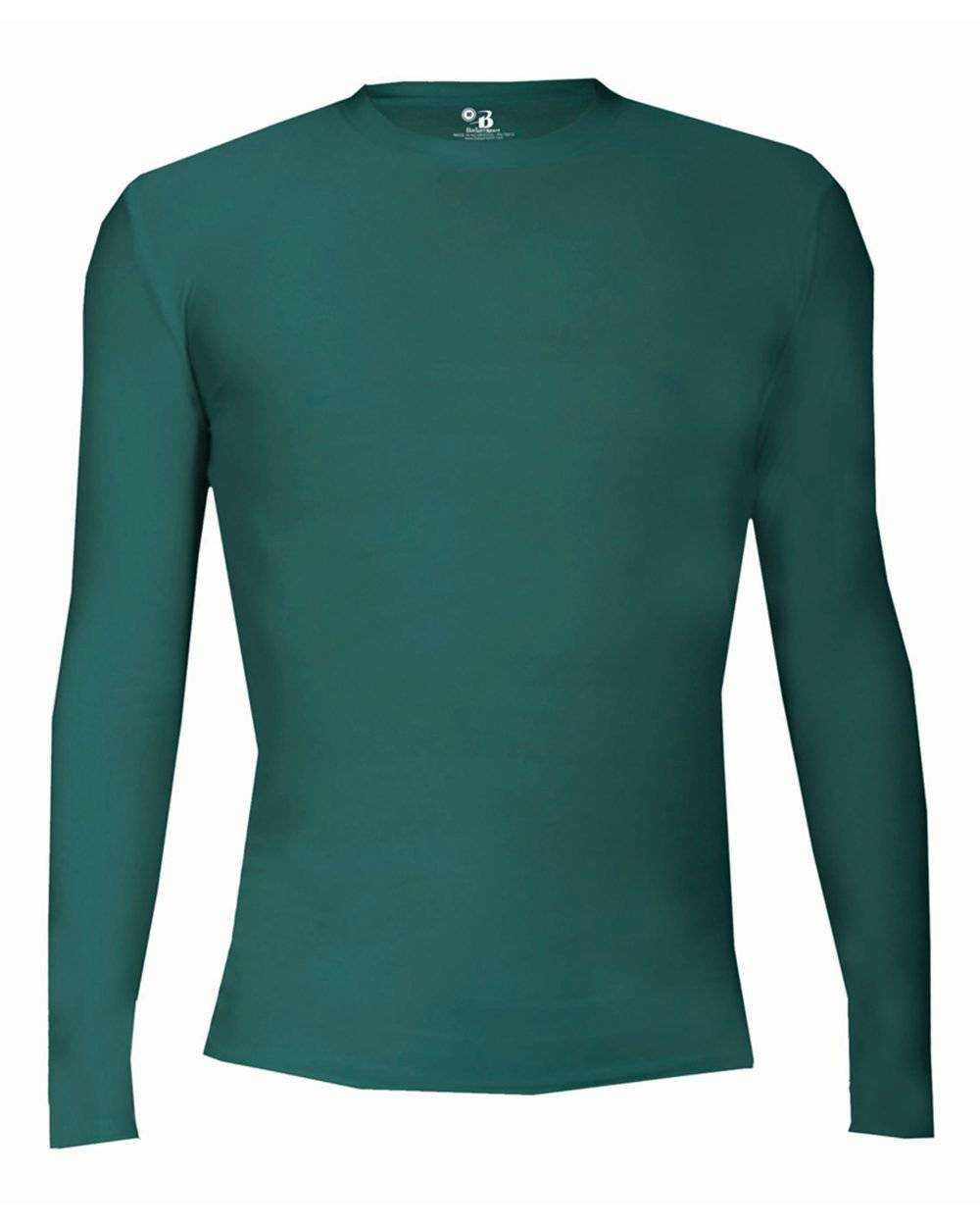 Badger Sport 4605 Pro-Compression Long Sleeve Crew - Forest - HIT a Double - 1