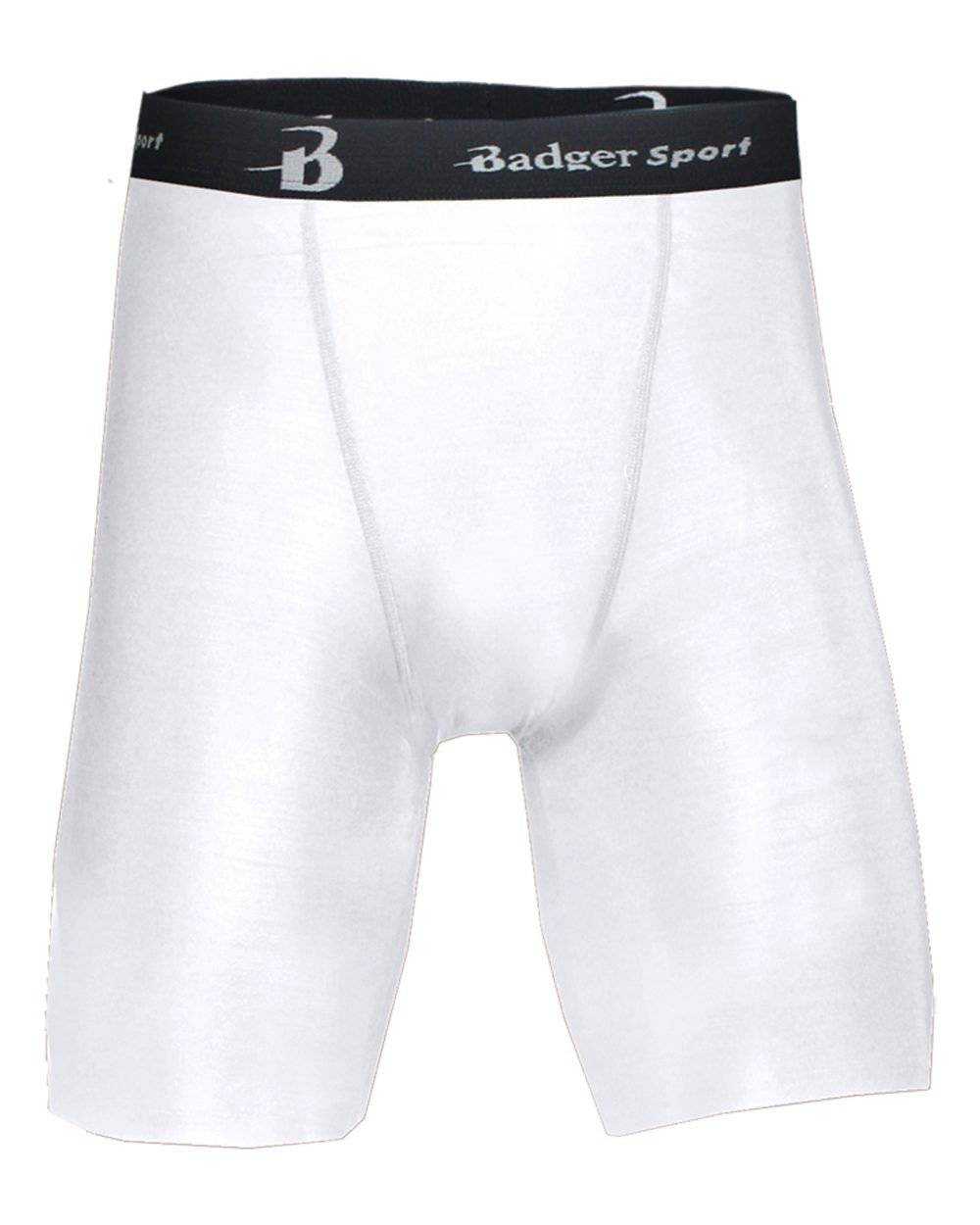 Badger Sport 4607 B-Fit Compression Short - White - HIT a Double - 1