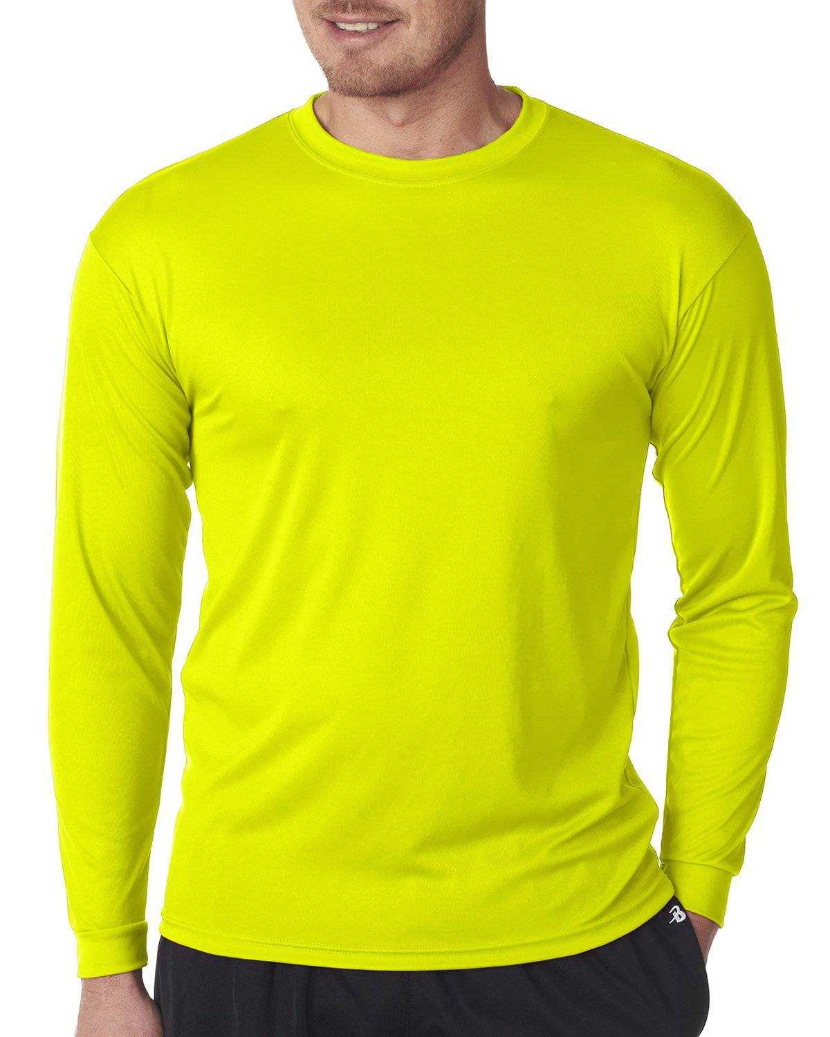 C2 Sport 5104 Long Sleeve Performance Tee - Safety Yellow - HIT a Double - 1