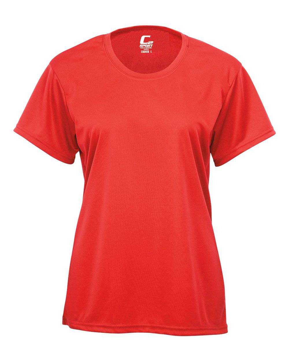 C2 Sport 5600 Ladies Tee - Hot Coral - HIT a Double - 1