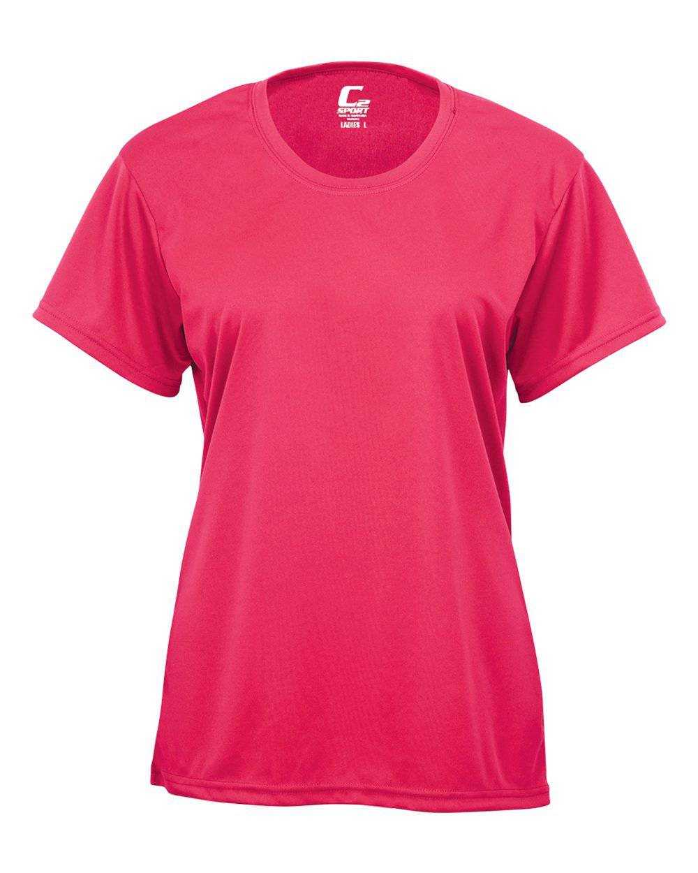 C2 Sport 5600 Ladies Tee - Hot Pink - HIT a Double - 1