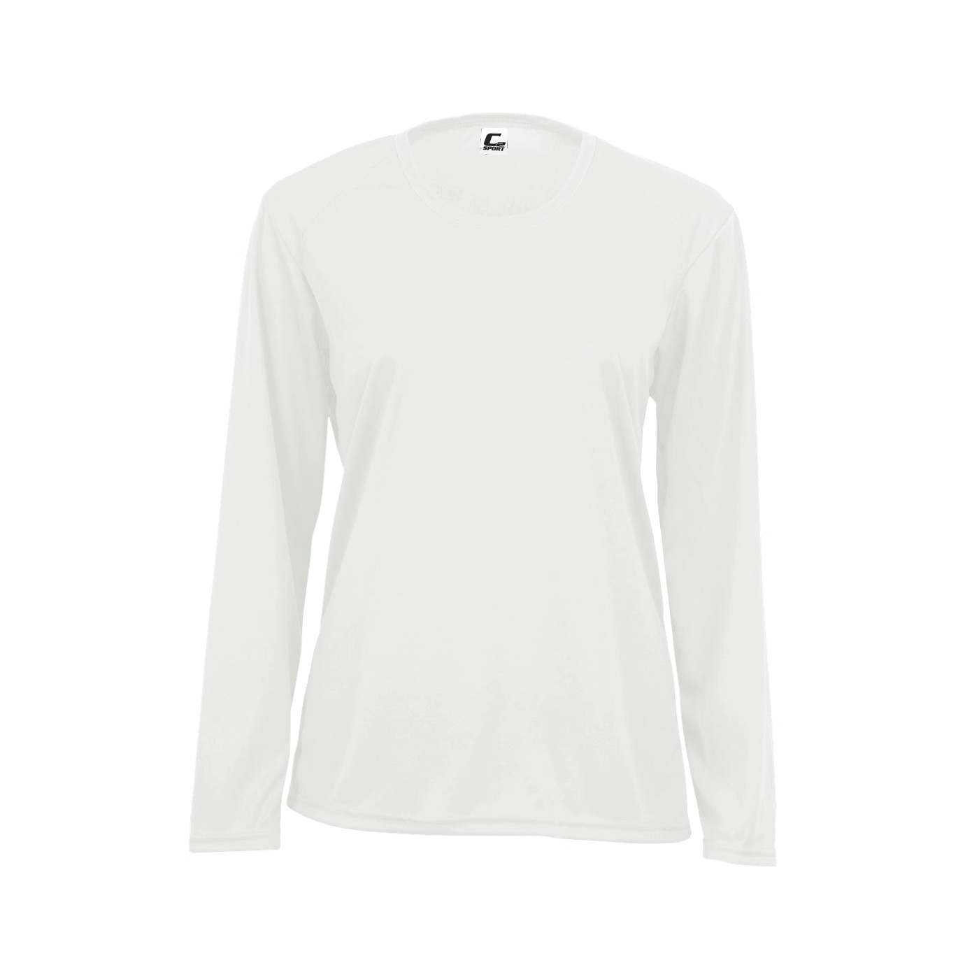 C2 Sport 5604 Long Sleeve Ladies Tee - White - HIT a Double - 1