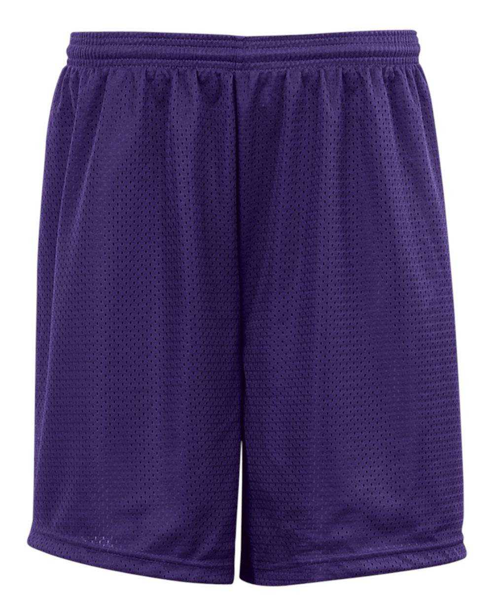 Badger Sport 7207 7&quot; Mesh Tricot Short - Purple - HIT a Double - 1