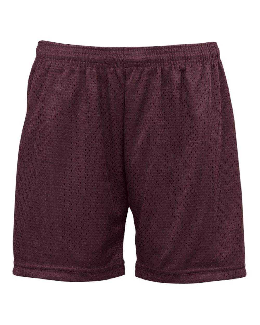Badger Sport 7216 Ladies Mesh/Tricot Short - Maroon - HIT a Double - 1