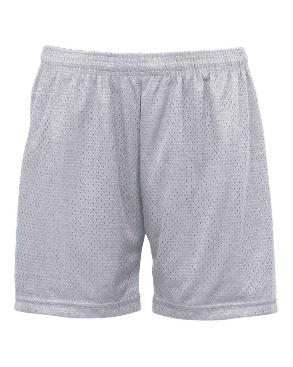 Badger Sport 7216 Ladies Mesh/Tricot Short - Silver - HIT a Double - 1