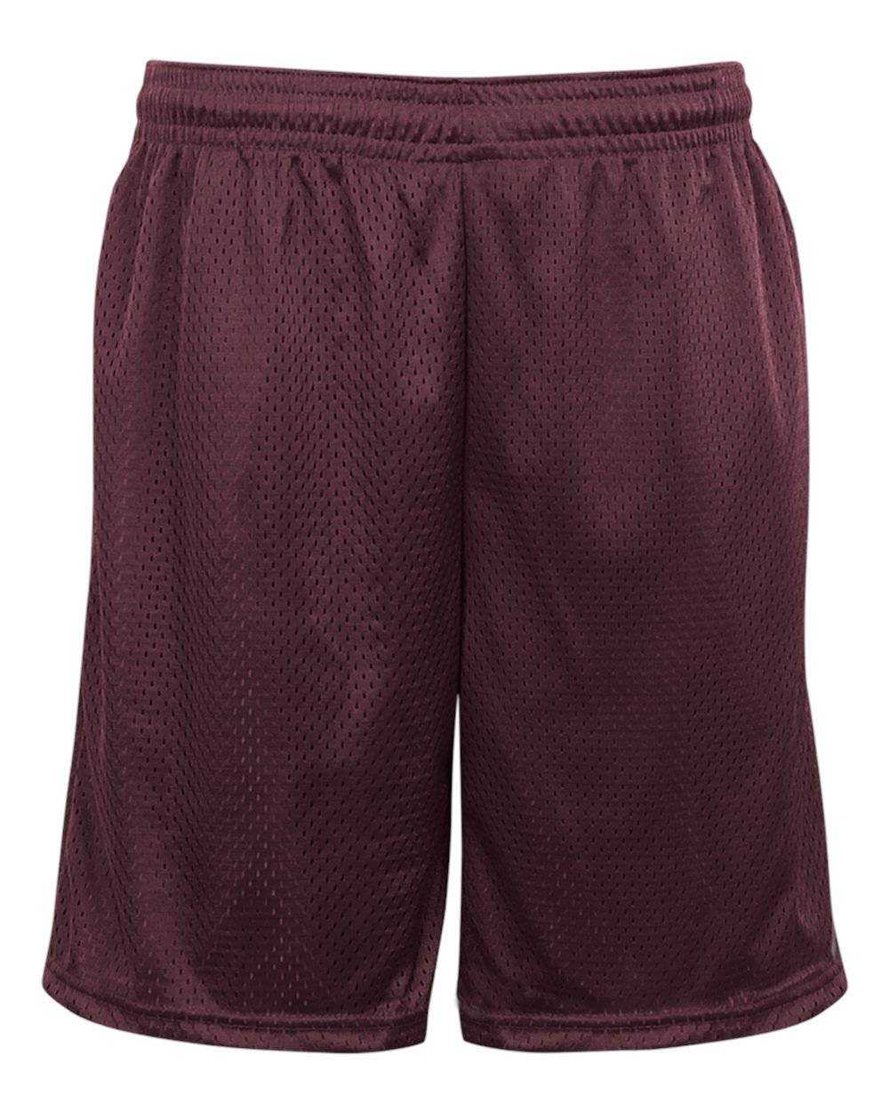 Badger Sport 7219 Pocketed Mesh Short - Maroon - HIT a Double - 1