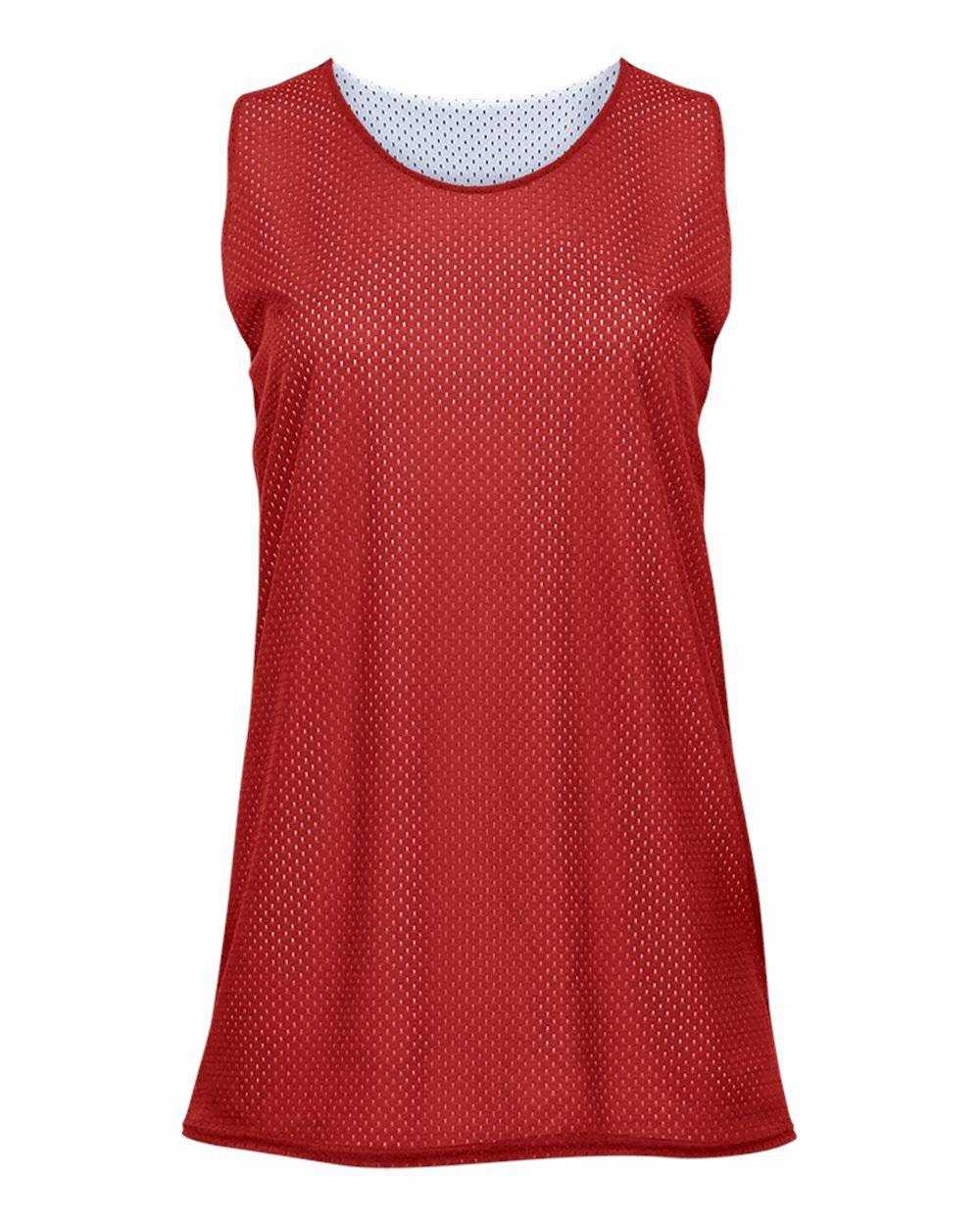 Badger Sport 8978 Ladies Reversible Tank - Red White - HIT a Double - 1