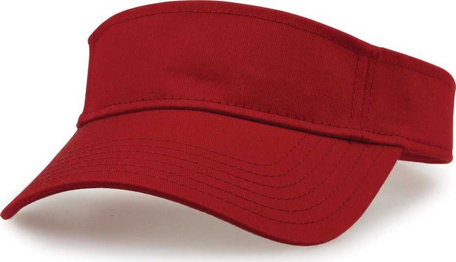 The Game GB464 Cotton Twill Visor - Cardinal - HIT A Double