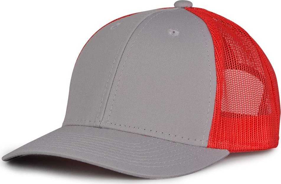 The Game GB452E Everyday Trucker Cap - Gray Red - HIT a Double