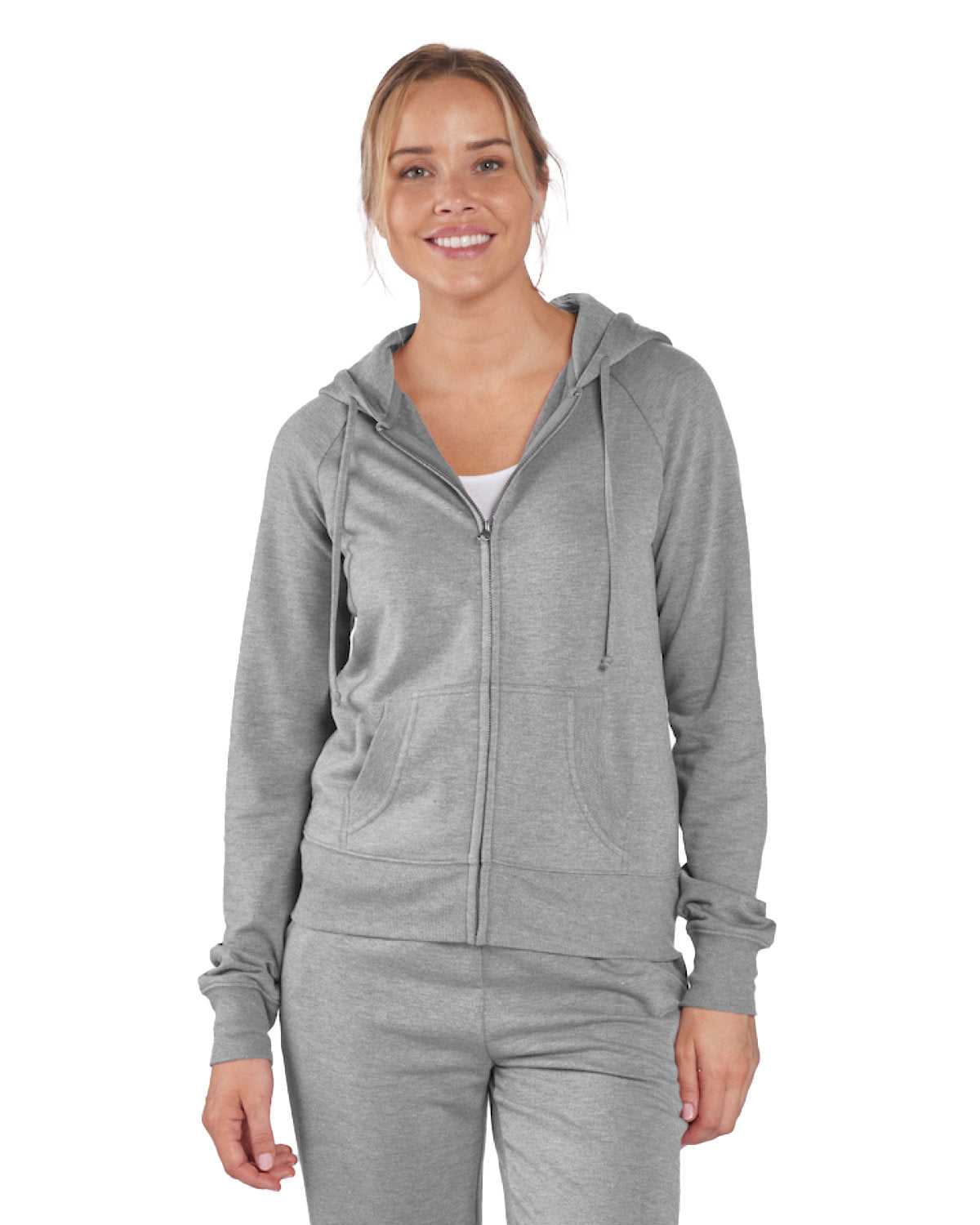 Boxercraft BW5201 Women&#39;s Dream Fleece Full-Zip Hooded Sweatshirt - Oxford Heather - HIT a Double - 1