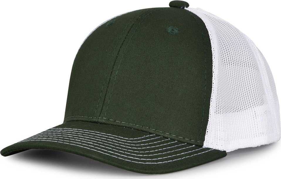 The Game GB452 Everyday Trucker Cap - Dark Green White - HIT a Double