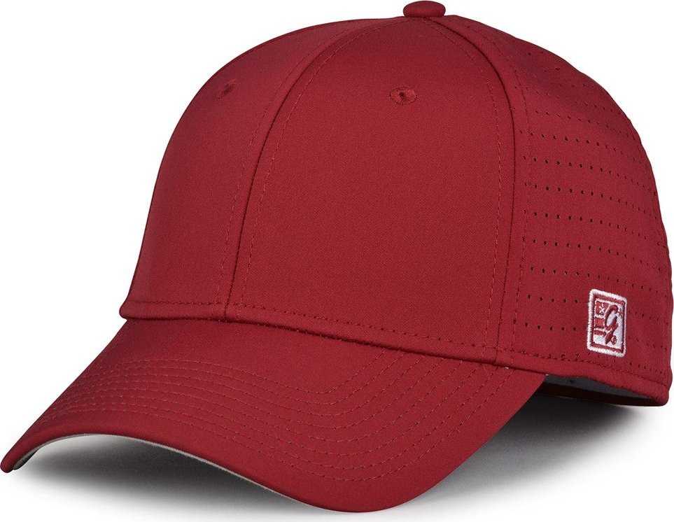 The Game GB904 Precurved Perforated Gamechanger Cap - Cardinal - HIT A Double