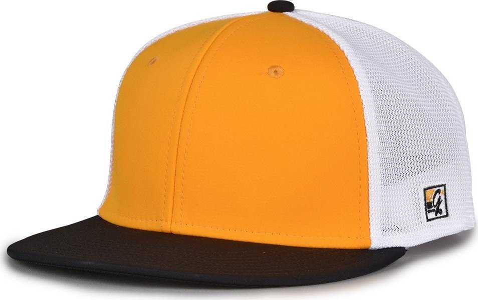 The Game GB437 Diamond Mesh Cap - Athletic Gold Black - HIT A Double