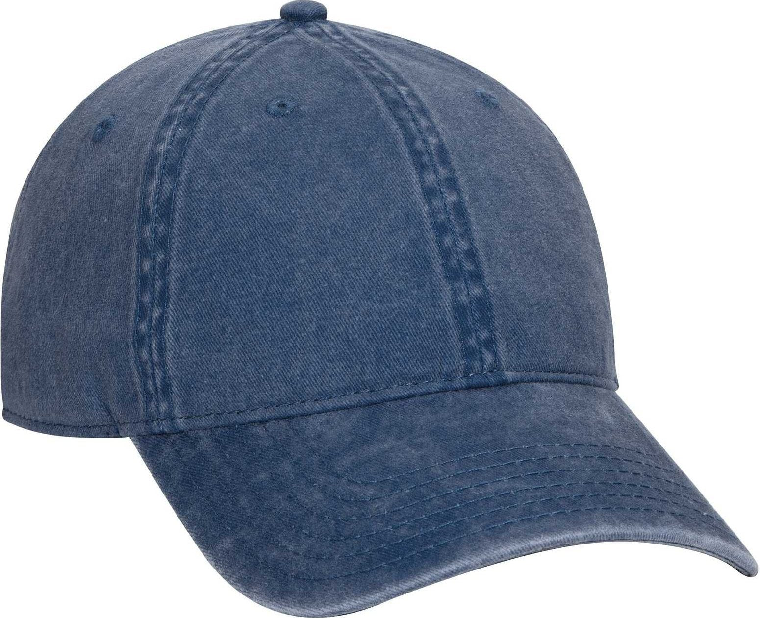OTTO 18-711 Superior Washed Pigment Dyed Cotton Twill Low Profile Pro Style Cap - Navy - HIT a Double - 1