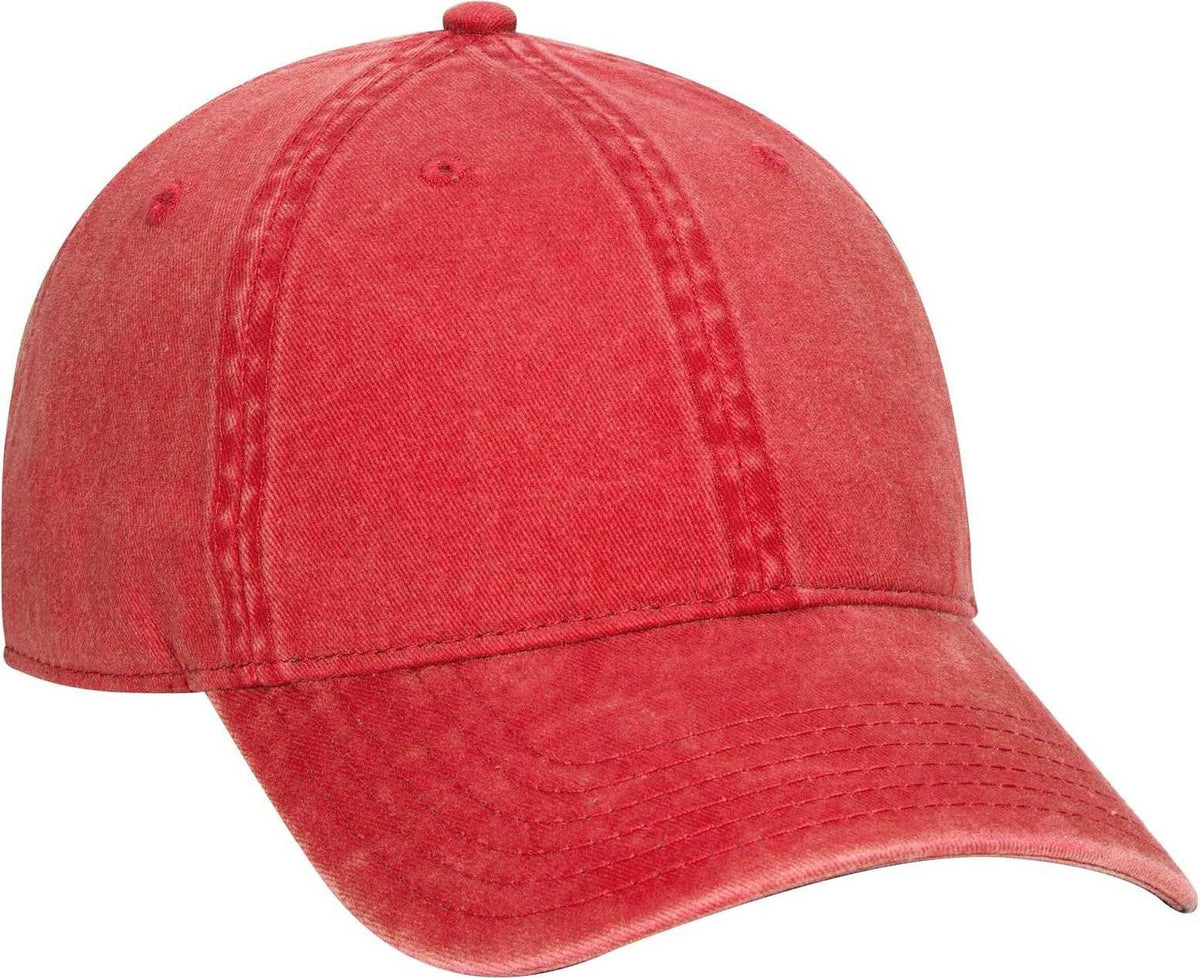 OTTO 18-711 Superior Washed Pigment Dyed Cotton Twill Low Profile Pro Style Cap - Red - HIT a Double - 1
