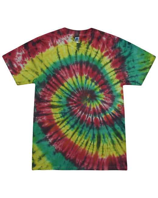 Tie-Dye CD1090 Adult Burnout Festival T-Shirt - Rasta - HIT a Double