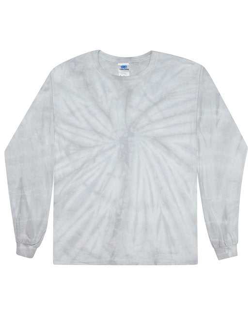 Tie-Dye CD2000Y Youth Long-Sleeve Tee - Spider Silver - HIT a Double