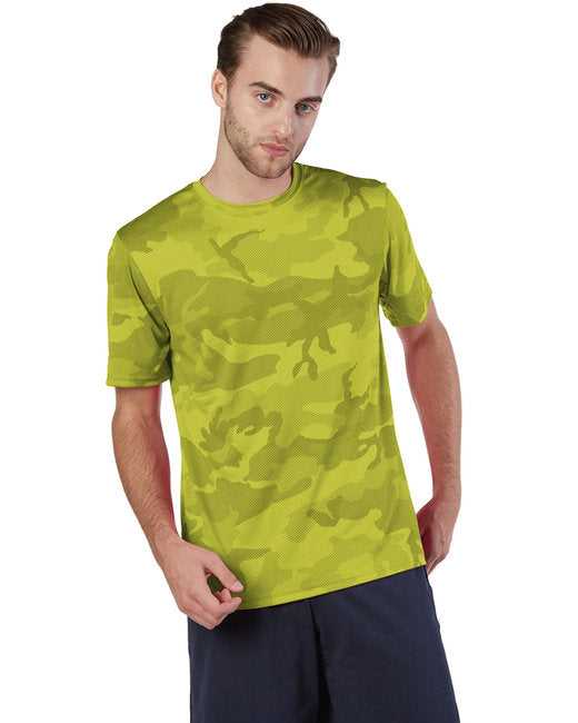 Champion CW22 Adult 41 oz Double Dry Interlock T-Shirt - Sfty Green Camo - HIT a Double