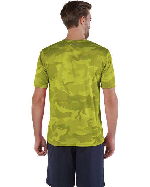 Champion CW22 Adult 41 oz Double Dry Interlock T-Shirt - Sfty Green Camo - HIT a Double - 3