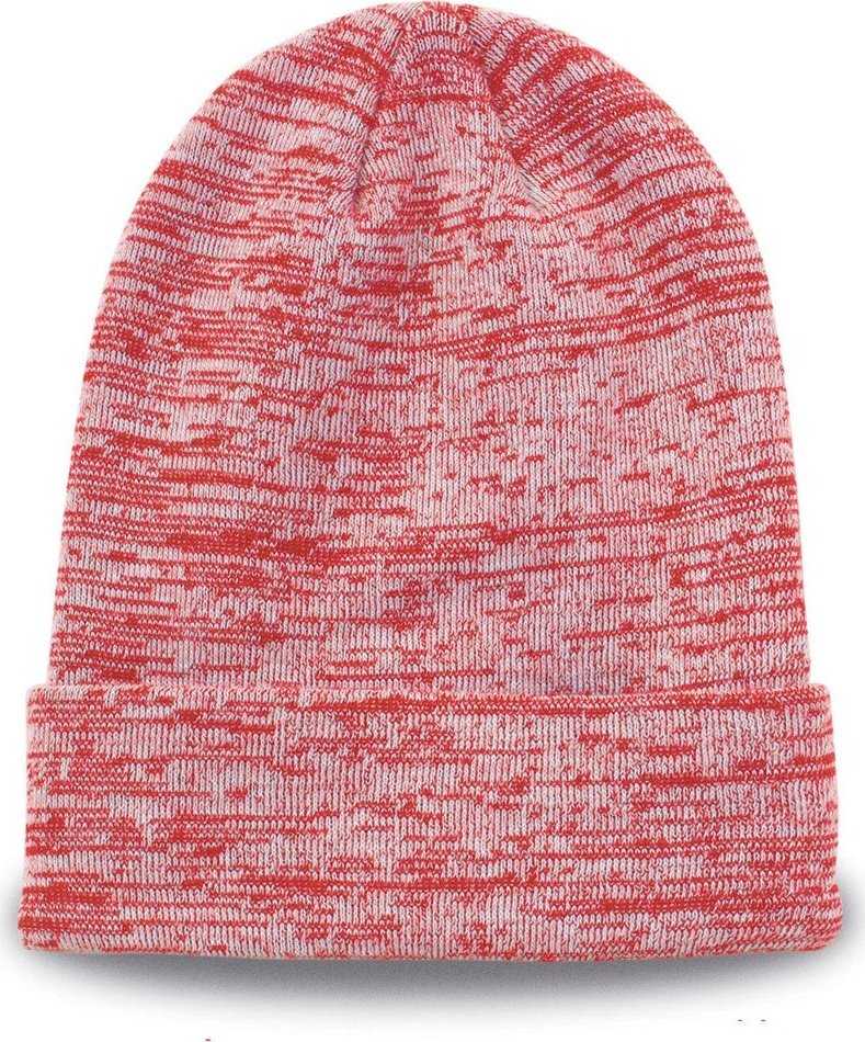The Game GB449 Athletic Heather Roll Up Beanie - Red - HIT A Double