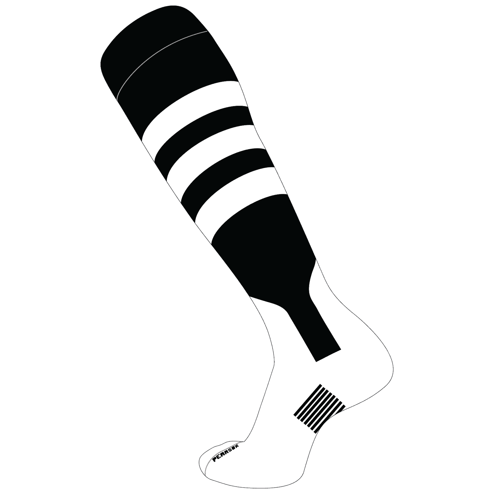 Pearsox Double Play Knee Hight Socks - Black White - HIT a Double