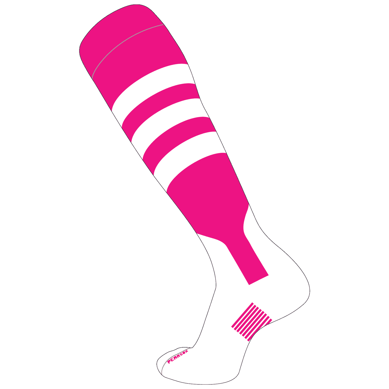 Pearsox Double Play Knee Hight Socks - Neon Pink White - HIT a Double