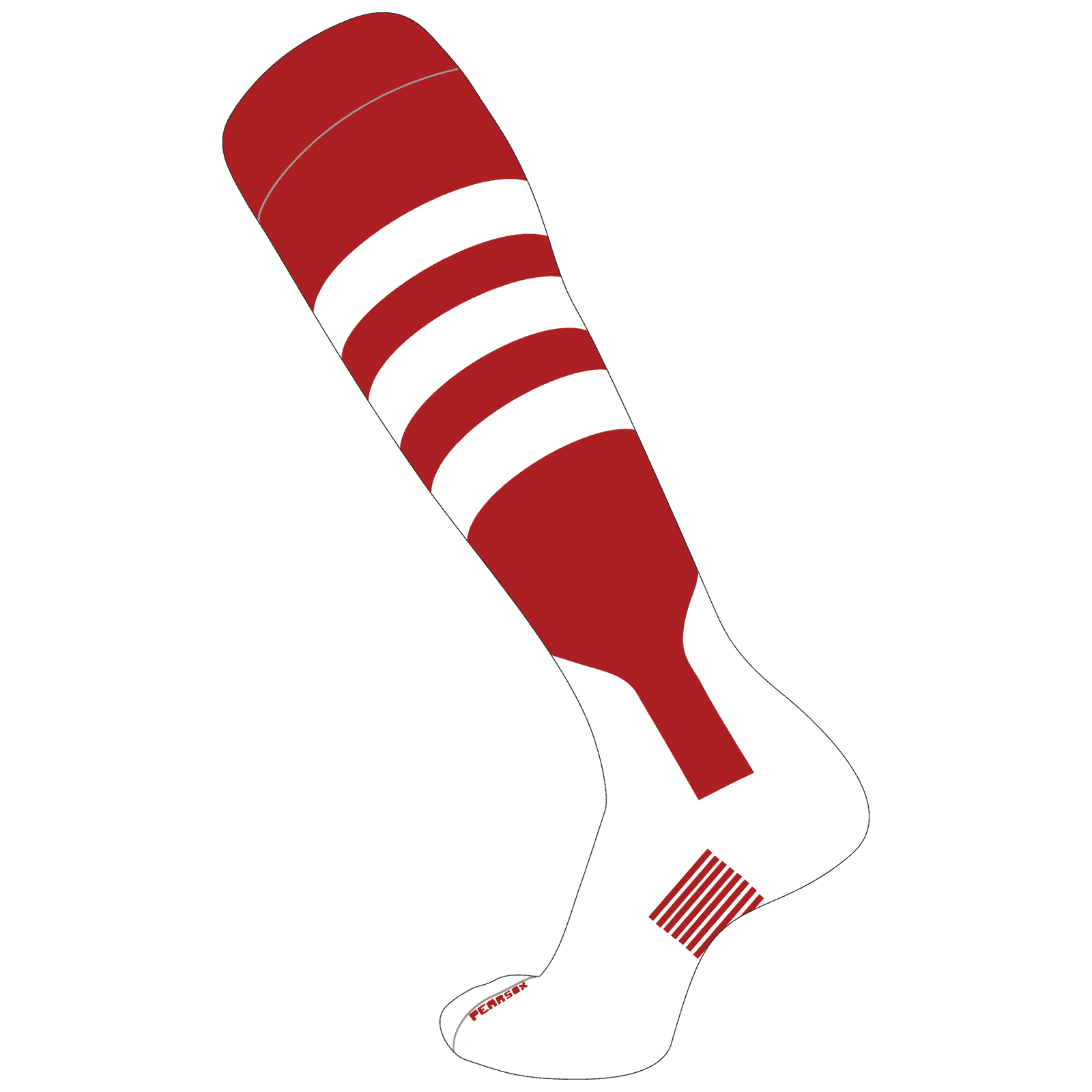 Pearsox Double Play Knee Hight Socks - Scarlet White - HIT a Double