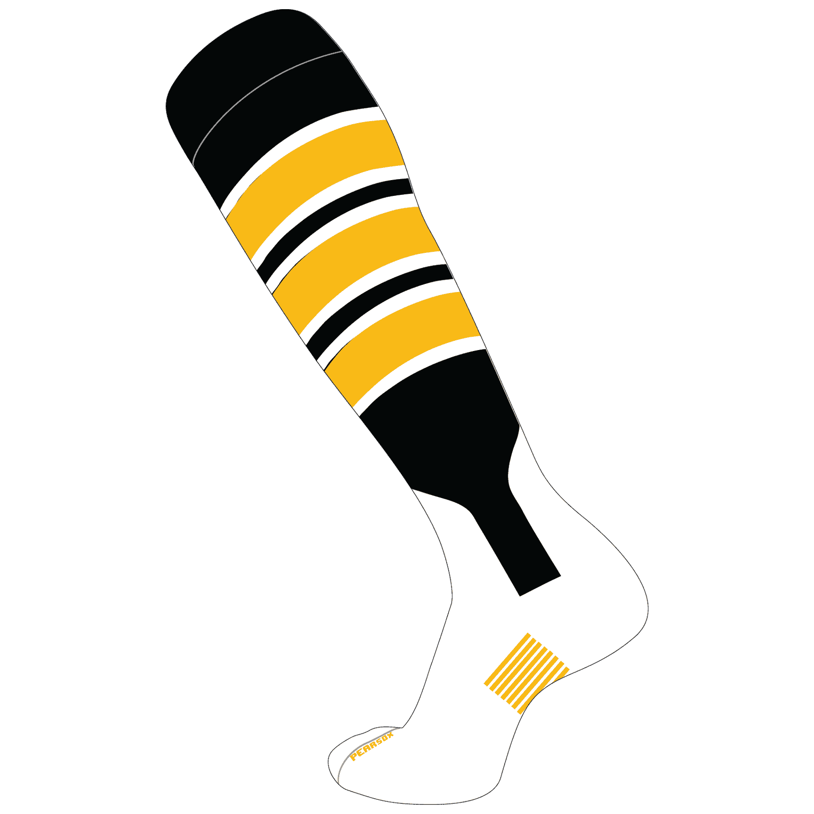 Pearsox Double Play Knee Hight Socks - Black Gold White - HIT a Double