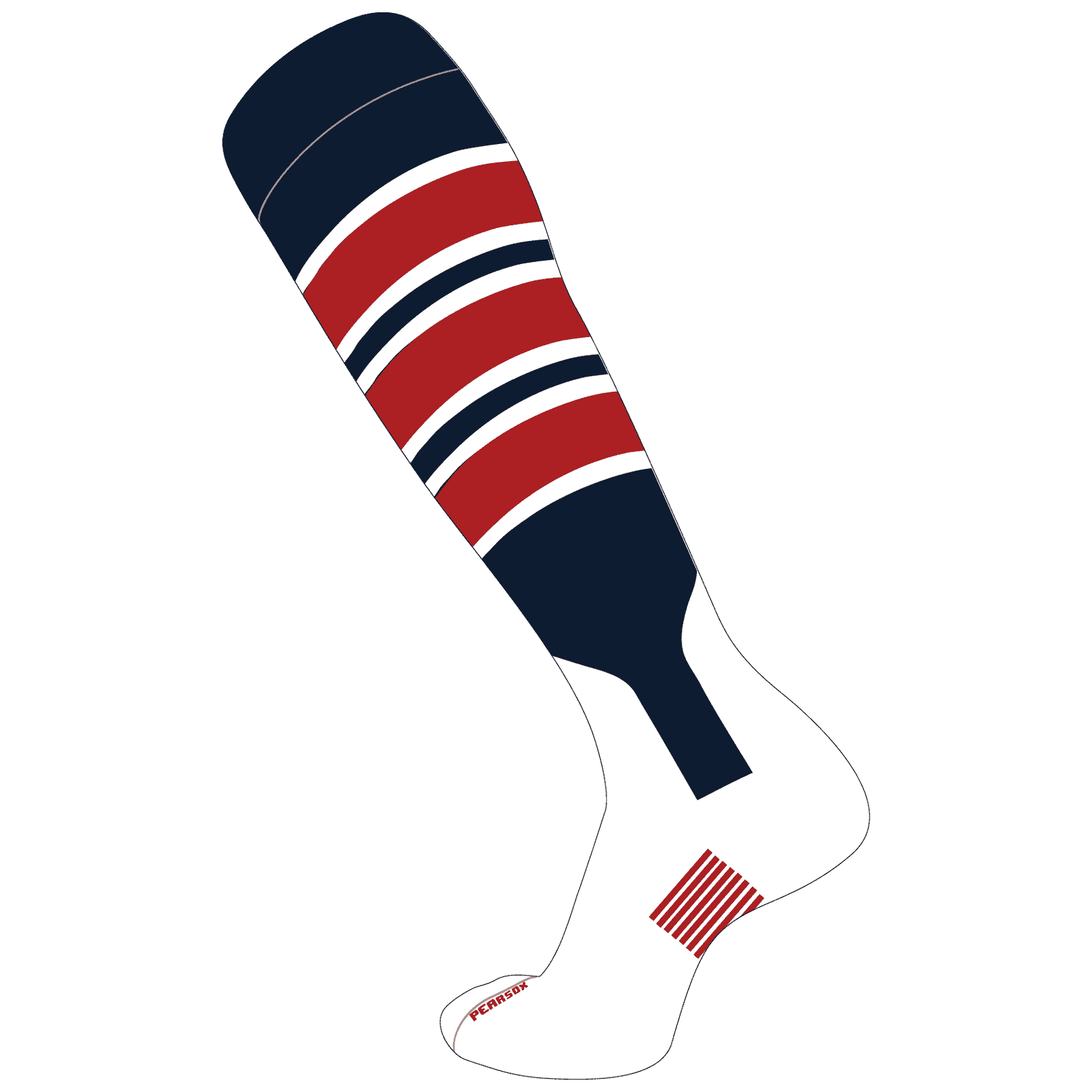 Pearsox Double Play Knee Hight Socks - Navy Scarlet White - HIT a Double