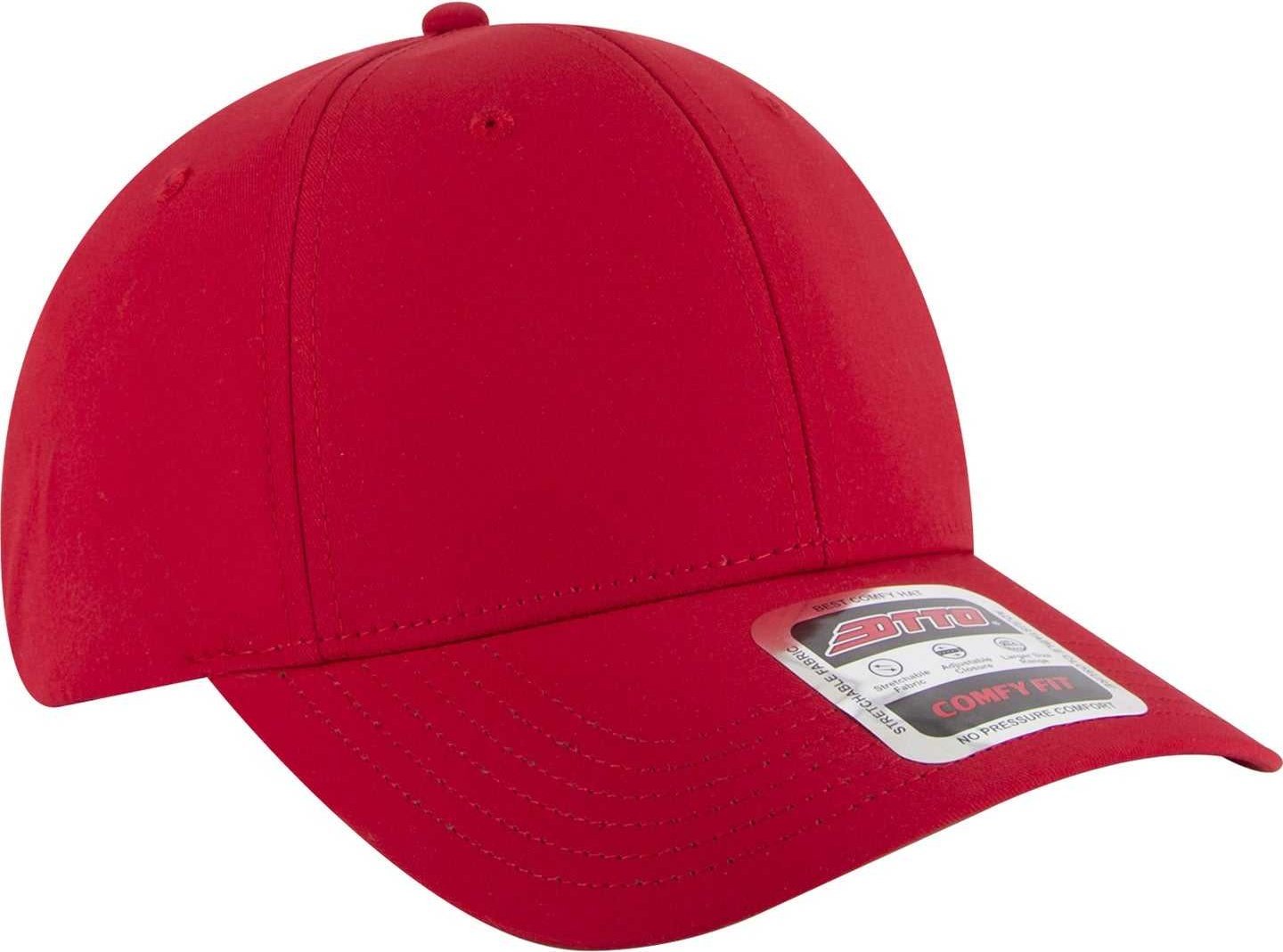 OTTO 19-1320 Comfy Fit 6 Panel Low Profile Style Baseball Cap - Red - HIT a Double - 1