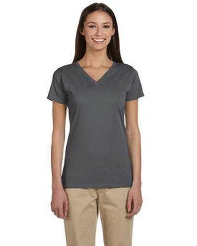 Econscious EC3052 Ladies&#39; 100% Organic Cotton Short-Sleeve V-Neck T-Shirt - Charcoal - HIT a Double