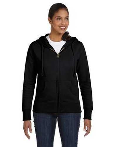 Econscious EC4501 Ladies&#39; Organic Recycled Full-Zip Hooded Sweatshirt - Black - HIT a Double