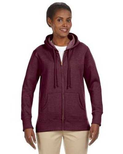 Econscious EC4580 Ladies&#39; Organic Recycled Heathered Fleece Full-Zip Hooded Sweatshirt - Berry - HIT a Double