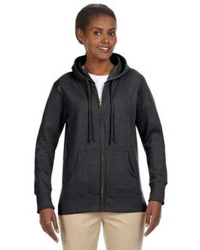 Econscious EC4580 Ladies&#39; Organic Recycled Heathered Fleece Full-Zip Hooded Sweatshirt - Charcoal - HIT a Double