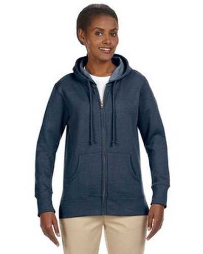 Econscious EC4580 Ladies&#39; Organic Recycled Heathered Fleece Full-Zip Hooded Sweatshirt - Water - HIT a Double