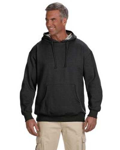 Econscious EC5570 Adult Organic Recycled Heathered Fleece Pullover Hooded Sweatshirt - Charcoal - HIT a Double