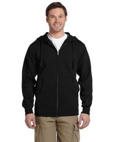 Econscious EC5650 Men&#39;s Organic Recycled Full-Zip Hooded Sweatshirt - Black - HIT a Double