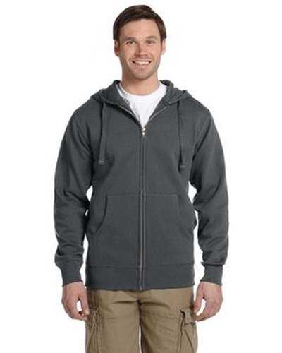 Econscious EC5650 Men&#39;s Organic Recycled Full-Zip Hooded Sweatshirt - Charcoal - HIT a Double