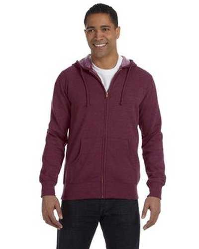 Econscious EC5680 Men's Organic Recycled Heathered Full-Zip Hooded Sweatshirt - Berry - HIT a Double