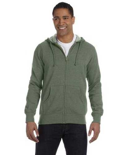 Econscious EC5680 Men's Organic Recycled Heathered Full-Zip Hooded Sweatshirt - Military Green - HIT a Double